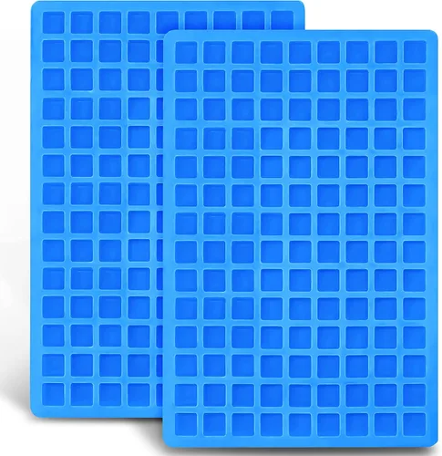 Anaeat Molde cuadrado de silicona para dulces de 126 cavidades, paquete de 2 mini moldes de silicona antiadherente para caramelos caseros, gelatina,