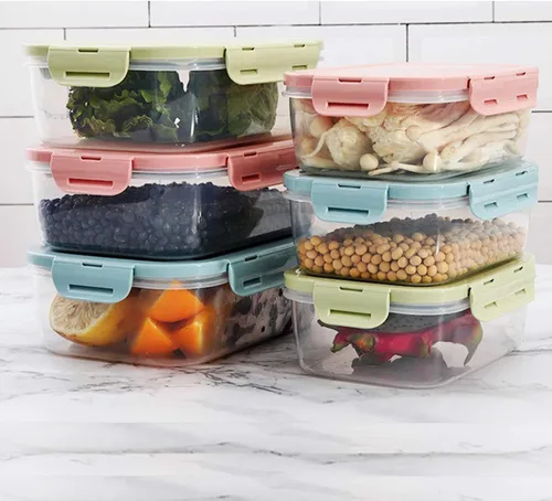 Miniatura 6 de Juego de Recipientes para Alimentos con Tapas Herméticas - Cajas Bento de Plástico para Almuerzo - Recipientes para Preparación de Comidas, Aptos