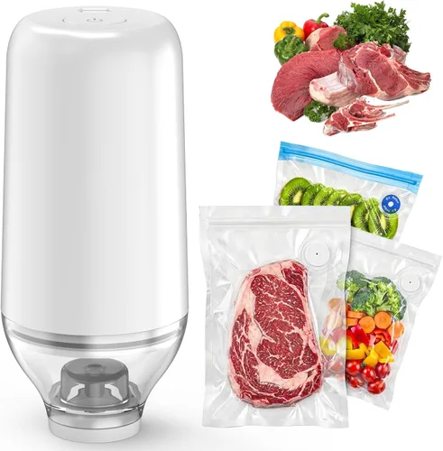 Miniatura 9 de Sellador al vacío de mano, bomba de vacío Sous Vide, sellador al vacío de mano recargable para almacenamiento de alimentos, camping, Sous Vide, Negro