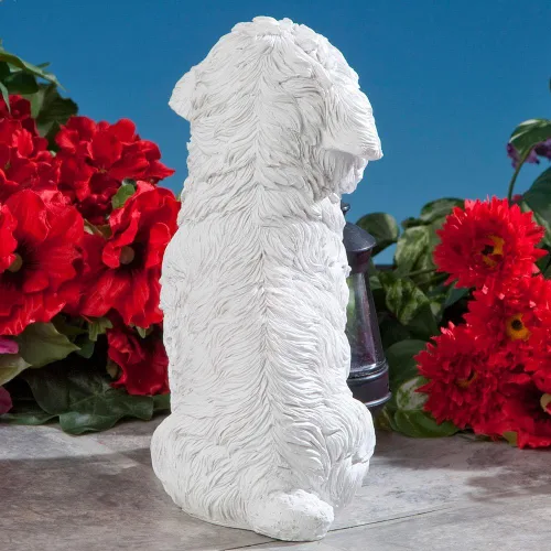 Miniatura 5 de Bits and Pieces - Estatua de linterna solar para perros - Linterna de jardín con energía solar - Escultura de perro de resina con luz LED
