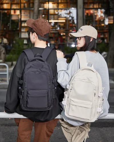 Miniatura 2 de BOXSAM Mochila ligera para mujer, mochila grande de viaje para laptop, mochila informal para la universidad, mochila para hombres, color beige