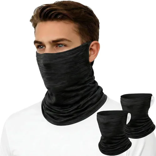 Miniatura 8 de Paquete de 2 polainas para el cuello con trabillas para las orejas, transpirable UPF50+ protección solar UV para ciclismo, senderismo y deportes al