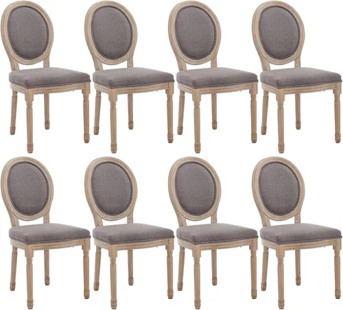 Miniatura 12 de Kmax Sillas de comedor estilo granja, patas de madera marrón, elegantes sillas de cocina copetudas, sillas de dormitorio francesas desgastadas