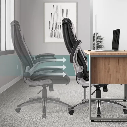 Miniatura 6 de COLAMY Silla de Oficina Ejecutiva de Cuero - Silla de Escritorio de Computadora para Casa con Respaldo Alto con Brazos Abatibles Acolchados, Bloqueo