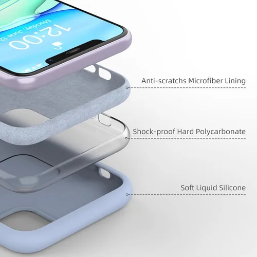Miniatura 4 de Funda de silicona líquida compatible con iPhone 11, color azul claro [Protección contra caídas] [Resistente a los arañazos, a prueba de golpes]