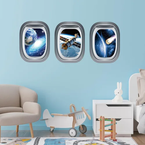 Miniatura 14 de Quanhaigou Calcomanías de luna que brillan en la oscuridad para pared o techo – Calcomanías de pared de luna grande luminosas verdes decoración