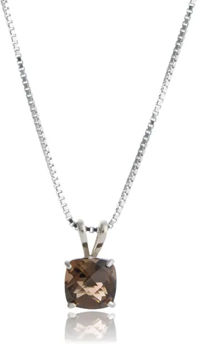 Miniatura 18 de MAX + STONE 925 Sterling Silver Cushion Cut Birthstone Necklace for Women 6mm Hypoallergenic Solitaire Necklace Gemstone Pendant Necklaces with