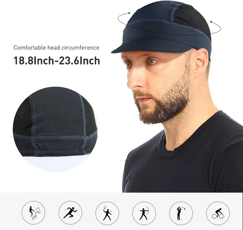 Miniatura 6 de Arcweg Gorras de ciclismo transpirables para debajo del casco, sombrero de bicicleta que absorbe el sudor, sombrero a