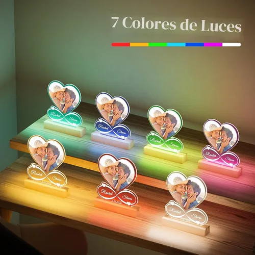 Miniatura 6 de Jkolalin Marcos de fotos personalizados con foto, marco de fotos personalizado con luz nocturna, marco de fotos personalizado, regalos de Estilo 11