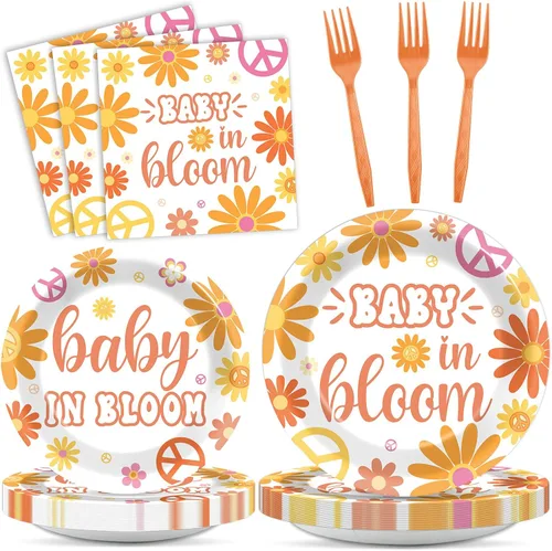 Miniatura 21 de 96 piezas de decoraciones de vaquera, suministros de fiesta, platos de papel con estampado de vaca, platos y servilletas desechables occidentales