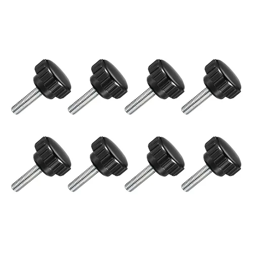 Miniatura 13 de TA-VIGOR 4 piezas M6 x 0.787 in tornillo de pulgar macho, rosca de acero al carbono, perillas moleteadas, agarre métrico M6 tornillo de pulgar