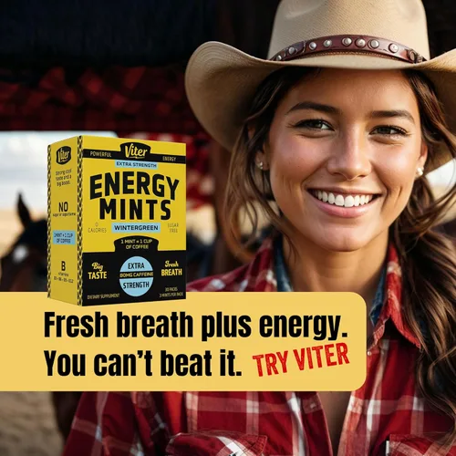 Miniatura 5 de Viter Energy Mentas de Cafeína 80mg de Fuerza Extra - 90 Piezas Cafeinadas con Vitaminas B. Menta Vegana Sin Azúcar. Potenciador de Enfoque