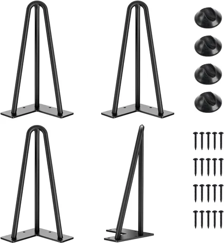 Miniatura 13 de SMARTSTANDARD Patas de mesa de horquilla de 6 pulgadas, 1/2 pulgadas de diámetro, 3 varillas de metal, proyectos de bricolaje para mesitas de noche