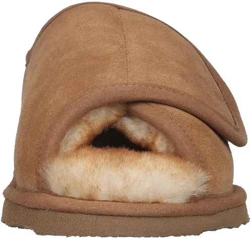 Miniatura 4 de PAMIR Pantuflas de casa de oveja ajustables para hombre con espuma viscoelástica para interiores y exteriores con puntera abierta