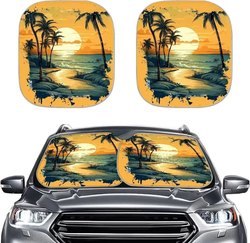 Miniatura 13 de Parasoles para parabrisas de automóvil con estampado de patas de perro, bloquea rayos UV, mantiene tu vehículo fresco, cubierta plegable para auto