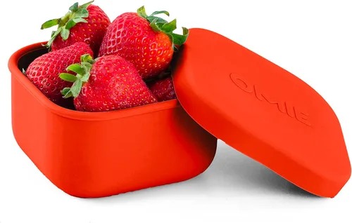 OmieBox - Contenedores de silicona a prueba de fugas para snacks para llevar, contenedores de almacenamiento de alimentos con tapa, contenedor Bento