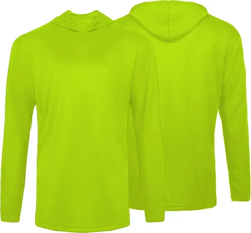 Glory Max Camisetas de trabajo de seguridad de alta visibilidad de manga larga con capucha 2 piezas