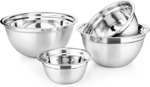 Miniatura 11 de AVADOR - Juego de 6 tazones de mezcla de acero inoxidable premium, fácil de limpiar, diseño apilable que ahorra espacio, ideal para cocinar