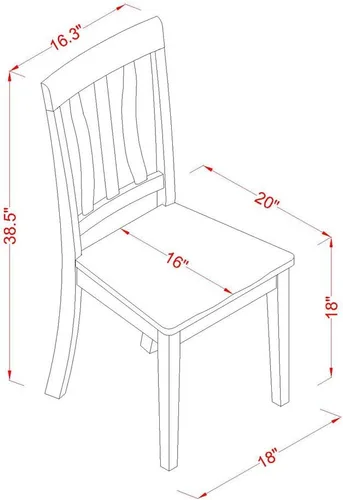 Miniatura 3 de East West Furniture PFAN6-CAP-W - Juego de comedor de 6 piezas que contiene una mesa de comedor cuadrada con hojas de mariposa y 4 sillas de cocina