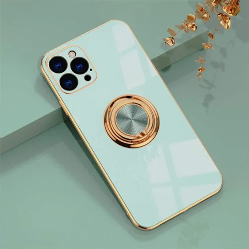 Miniatura 18 de Compatible con iPhone 11 Kickstand, anillo de rotación de 360 grados integrado con borde de oro rosa brillante que funciona con soporte magnético