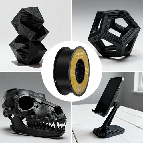 Miniatura 4 de Filamento para impresora 3D Kingroon PLA, 10 carretes, precisión dimensional +/- 0.02 mm, carrete de 10 kg (22 libras), 1.75 mm, negro