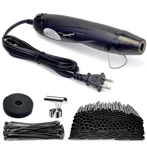 Miniatura 8 de Kit de tubos termorretráctiles, relación de encogimiento 2:1, 328 tubos retráctiles de alambre y mini pistola de calor de 300 W, para envoltura