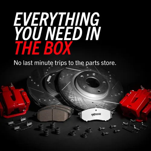 Miniatura 4 de PowerStop Kit de freno y pinza delantera para Lexus GX460 2016-23 Toyota 4Runner 2015-24 - Rotores de disco de remolque y camión perforados