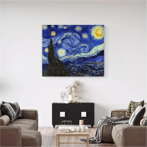 Miniatura 725 de A&T ARTWORK Campo de trigo con cipreses de Van Gogh Las reproducciones de arte clásico mundial, impresiones en lienzo giclée para decoración