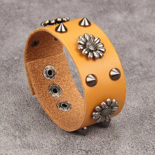 Miniatura 5 de Jeilwiy Pulseras de cuero punk para hombres, pulseras hechas a mano, brazalete ancho, joyería trenzada, color negro y marrón, ajustable, regalos