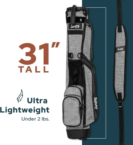 Miniatura 3 de The Original Sunday Golf Loma Bag - Bolsa de golf ligera con correa y soporte, fácil de transportar bolsa de pie para campo de prácticas, par 3