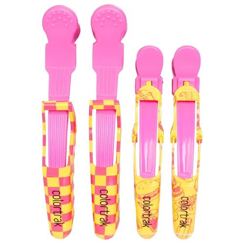 Miniatura 7 de Colortrak Clips de cocodrilo jumbo de goma, paquete de 4, clips de cocodrilo con acabado de goma para evitar el deslizamiento, resistente a