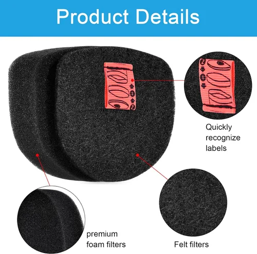 Miniatura 3 de Paquete de 2 filtros de espuma y fieltro de repuesto compatibles con Shark UltraCyclone Pro aspiradora de mano inalámbrica CH901 CH950 CH951 CH951C