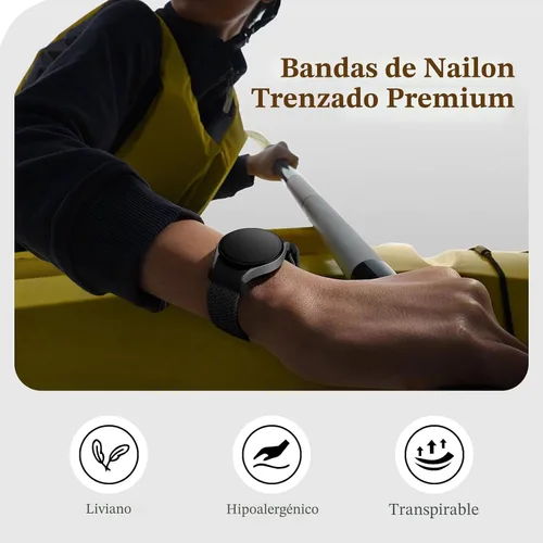 Miniatura 3 de Correas trenzadas para Samsung Galaxy Watch 7/6/5/4/FE 40mm 44mm/Watch 6 4 Classic 46mm 42mm 47mm 43mm/5 Pro 45mm, Correa deportiva elástica