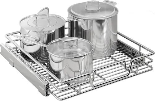 Miniatura 22 de Organizador de armario de cocina extraíble de 2 niveles, organizador de estantes y cajones, cesta de almacenamiento de despensa deslizable