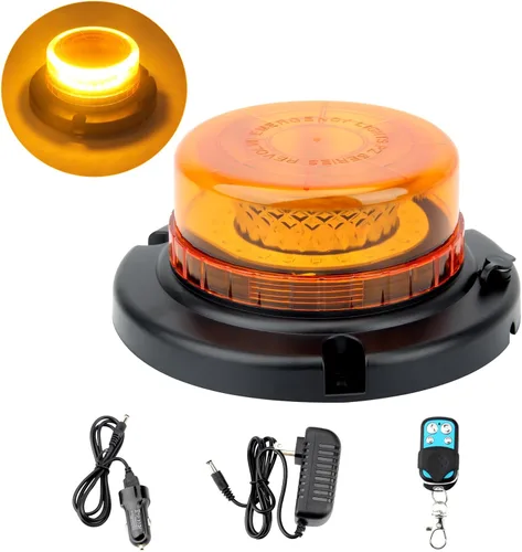 Miniatura 9 de Luz de baliza roja con control remoto, recargable, inalámbrica, luces intermitentes rojas con imán, brillo alto y bajo, 15 modos, mini luz de Rojo