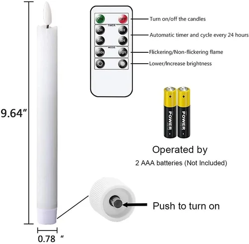Miniatura 8 de GenSwin Velas cónicas parpadeantes sin llama con 2 controles remotos y temporizador, velas de cera real 3D para ventana, funcionan