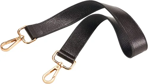 Miniatura 12 de Correa de repuesto de cuero de 24.8 pulgadas para bolsos de mano y bolsos de hombro con hebillas de metal Negro