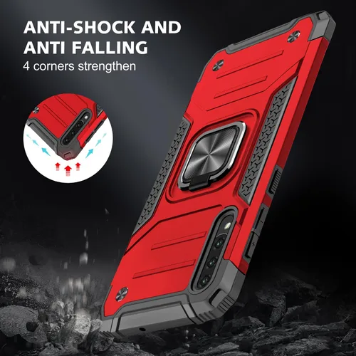 Miniatura 4 de Dionsibei Funda para Samsung Galaxy A50 A50S A30S grado militar con función atril incorporada, soporte de armadura resistente a prueba de golpes