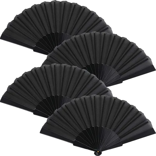 Miniatura 19 de HUNANBANG 4 abanicos de mano plegables de bambú oriental, solo para adultos, regalo de boda, recuerdos de fiesta, decoración de bricolaje