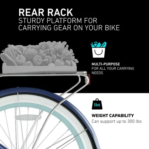 Miniatura 5 de sixthreezero EVRYjourney Bicicleta Cruiser de Playa para Mujeres, Bicicleta Híbrida de Turismo con Cuadro de Paso Bajo