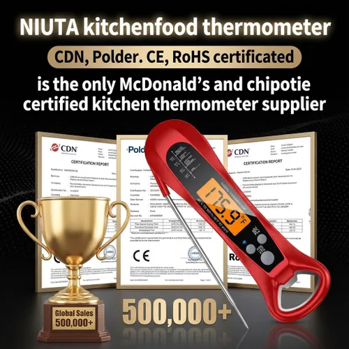 Miniatura 3 de Therm Pro® Chef - Termómetro digital para carne, lectura instantánea de 1 segundo, certificado NIST® con precisión de ± 0.5 ℉, pantalla LED ultra