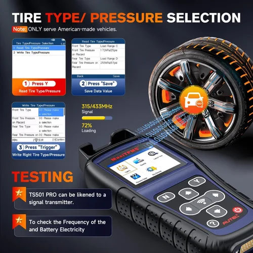 Miniatura 8 de Autel MaxiTPMS TS501 PRO, herramienta de programación TPMS 2026 Igual que TS508, hasta TS501 TS408S, Relearn Activate 99% TPMS Sensores, Program
