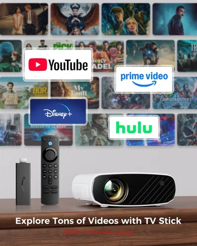 Miniatura 3 de ELEPHAS Mini proyector para iPhone, proyector portátil con trípode, proyector exterior HD de 1080P, proyector de películas compatible con Android