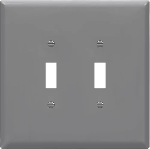 Miniatura 12 de ENERLITES Cubierta doble para interruptor de palanca, placa de pared para interruptor de luz de dos bandas, acabado brillante, 2 bandas de 5.5 x 5.5