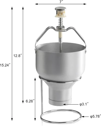 Miniatura 2 de New Star Foodservice Dispensador de masa de panqueques de aluminio comercial con soporte, dispensador de masa de control de porciones