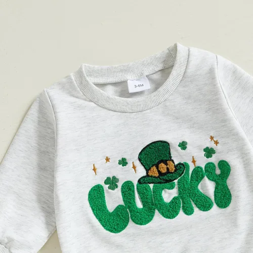 Miniatura 31 de BemeyourBBs Conjunto divertido de sudadera y pantalones de manga larga con letras divertidas para bebé niño y niño