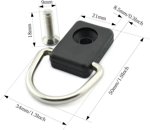 Miniatura 2 de HJ Garden Anillo D para kayak con kit de tornillos, canoa, barco, pesca, aparejo, vela, camping, accesorios de hardware de seguridad, kit de amarre