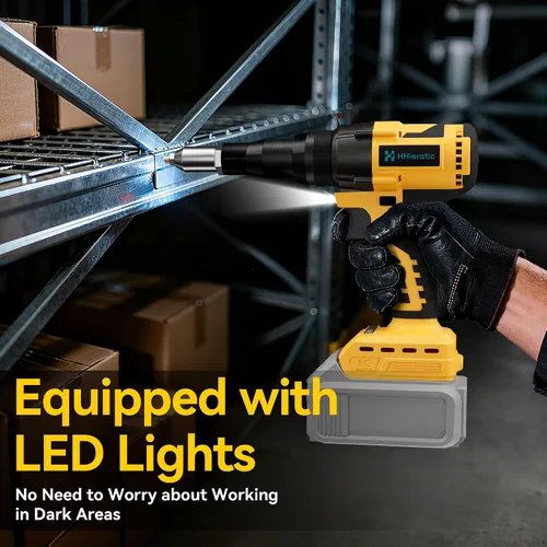 Miniatura 3 de Kit de herramienta de remache sin cable compatible con batería Dewalt 20V (solo herramienta), pistola de remache sin cable sin escobillas con 3