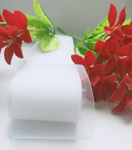Miniatura 6 de Trenza rígida de crin de caballo de 1 pulgada y 50 yardas para costura de poliéster, vestido de boda, falda de baile, accesorios de corte