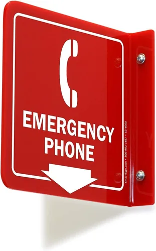 SmartSign Letrero de proyección "Teléfono de emergencia" | Acrílico de 6 x 6 pulgadas